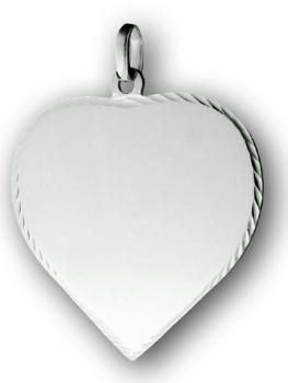 925 Silber Herz Kettenanhänger in herzform mit Gravur