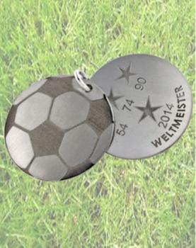 Fussball WM 2014 Kettenanhänger in 925 Silber
