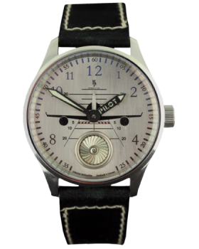 Fliegeruhr für Herren mit Handaufzug Edelstahl Wasserdicht künstlichen Horizont