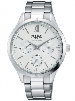 Pulsar Damen Uhr Edelstahl Wasserdicht Chrono Silbern PP6225