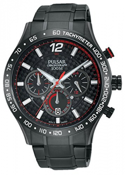 Pulsar Chronograph Analog Wasserdicht Tachymeter Stoppuhr PT3687