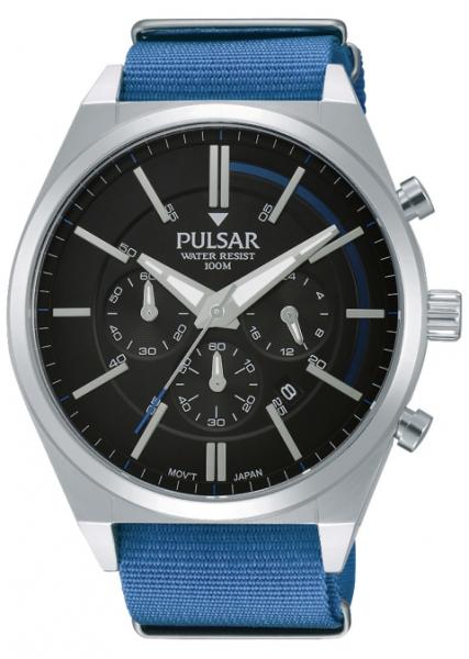 Pulsar X Herren Uhr Sport Quarz Chronograph Wasserdicht Stoppuhr PT3703X1